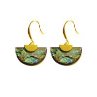 Abalone Shell Earring, Brass, with Shell & Resin, gold color plated, fashion jewelry & for woman & enamel 