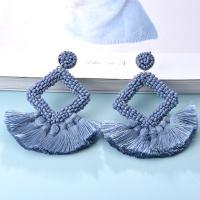 Glass Seed Beads Earring, Seedbead, with Polyester, fashion jewelry & for woman 