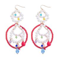 Glass Seed Beads Earring, Seedbead, with Zinc Alloy, fashion jewelry & for woman, multi-colored 