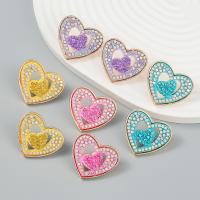 Zinc Alloy Stud Earring, with Acrylic, Heart, fashion jewelry & for woman 