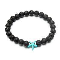 Lava Bead Bracelet, with Synthetic Turquoise, Round, fashion jewelry & Unisex 8mm Approx 7.48 Inch 