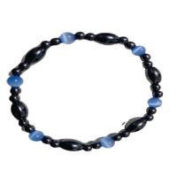 Gemstone Bracelets, Hematite, with Cats Eye, fashion jewelry & Unisex & anti-fatigue, mixed colors, 6mm Approx 7.48 Inch 