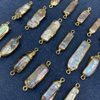 Perlas cultivadas de agua dulce Conector, con metal, chapado en color dorado, Bricolaje, multicolor, 6-7mm, Vendido por UD