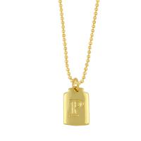 Ожерелье ручной латунные, Латунь, Алфавитное письмо, плакирован золотом, разные стили для выбора, Золотой длина:16.93 дюймовый, продается PC