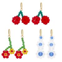 Huggie Hoop Drop Earring, laiton, avec cristal, Placage de couleur d'or, styles différents pour le choix & pavé de micro zircon, couleurs mélangées  Vendu par paire