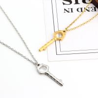 Stainless Steel Jewelry Necklace, 304 Stainless Steel, Key, Vacuum Ion Plating, fashion jewelry & polished & Unisex 35mm 