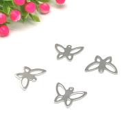 Stainless Steel Animal Pendants, 304 Stainless Steel, Butterfly, Vacuum Ion Plating, fashion jewelry & DIY & Unisex, original color 