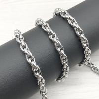 Stainless Steel Rope Chain, 304 Stainless Steel, Vacuum Ion Plating, French Rope Chain & fashion jewelry & DIY & Unisex, original color 