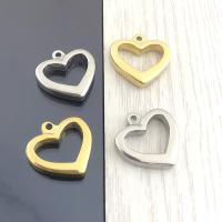 Stainless Steel Heart Pendants, 304 Stainless Steel, Vacuum Ion Plating, fashion jewelry & DIY & Unisex & hollow 