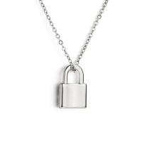 Stainless Steel Jewelry Necklace, 304 Stainless Steel, Lock, Vacuum Ion Plating, fashion jewelry & Unisex 