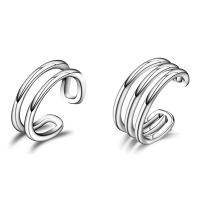 925 Sterling Silver Earring Clip, platinum plated & for woman & hollow 
