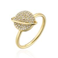 Cubic Zirconia Micro Pave Brass Finger Ring, gold color plated, Adjustable & micro pave cubic zirconia & for woman, 18mm 
