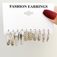 Zinklegierung Ohrring-Set, mit Kunststoff Perlen, 5 Stück & Modeschmuck & für Frau, keine, verkauft von setzen