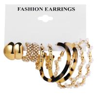 Zinklegierung Ohrring-Set, mit Kunststoff Perlen & Acryl, Modeschmuck & verschiedene Stile für Wahl & für Frau, verkauft von setzen