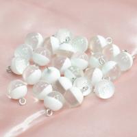 Resin Shank Button, with Zinc Alloy, white 
