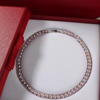 Sterling Silber Perlenkette, Natürliche kultivierte Süßwasserperlen, mit 925er Sterling Silber, für Frau, keine, 7mm, Länge:45 cm, verkauft von PC