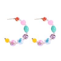 Resin Zinc Alloy Earring, with Zinc Alloy, fashion jewelry & for woman, multi-colored 