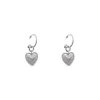 Zinc Alloy Drop Earring, Heart, high quality plated, fashion jewelry & for woman, silver color 