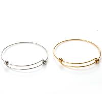 Stainless Steel Bangle, 304 Stainless Steel, Donut, Galvanic plating, Adjustable & fashion jewelry & Unisex Inner Approx 65mm 