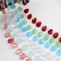 Glass Beads, Synthetic Glass, Teardrop, polished, fashion jewelry & DIY & faceted Approx 14.96 Inch, Approx 