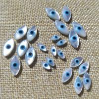Natural Freshwater Shell Beads, Evil Eye, polished, DIY blue 