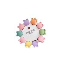 пластик Заколка-крабик, Квадратная форма, 10 шт. & для детей & разные стили для выбора, разноцветный, 20mm, продается указан