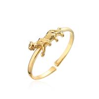 Brass Cuff Bangle, 18K gold plated, Adjustable & for woman & smooth, 60mm 