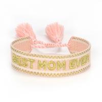 Polyester Bracelet, Embroidery, Adjustable & braided bracelet & Mother Day Jewelry & for woman Approx 15 cm 