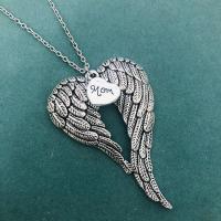 Zinc Alloy Necklace, Winged Heart, Mother Day Jewelry & for woman, 47*67mm,65*68mm Approx 19.69 Inch 