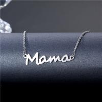 304 Stainless Steel Necklace, with 1.97inch extender chain, Alphabet Letter, polished, Mother Day Jewelry & for woman, original color Approx 17.72 Inch 