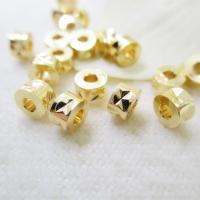 Brass Jewelry Beads, Column, DIY, golden 