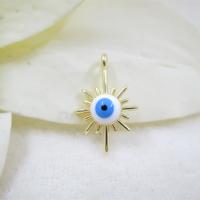 Fashion Evil Eye Pendant, Brass, with Resin, Unisex, golden 