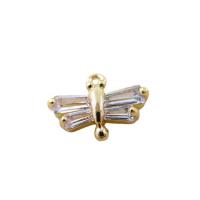 Cubic Zirconia Brass Pendants, with Cubic Zirconia, Dragonfly, Unisex, golden 