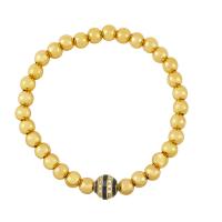 Cubic Zirconia Micro Pave Brass Bracelet, Round, gold color plated, micro pave cubic zirconia & enamel .69 Inch 