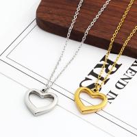 Stainless Steel Jewelry Necklace, 304 Stainless Steel, with 5 extender chain, Heart, Vacuum Ion Plating, fashion jewelry & Unisex & hollow 21.5mm 