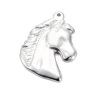 Stainless Steel Animal Pendants, 304 Stainless Steel, Horse, Vacuum Ion Plating, fashion jewelry & polished & DIY & Unisex, original color 