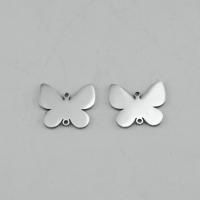 Stainless Steel Tag Charm, 304 Stainless Steel, Butterfly, machine polished, fashion jewelry & DIY & Unisex, original color 