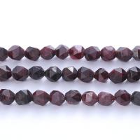 Natural Garnet Beads, Round, polished, Star Cut Faceted & fashion jewelry & DIY Approx 14.96 Inch 