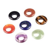 Gemstone ювелирные изделия Кулон, Природный камень, Кольцевая форма, полированный, различные материалы для выбора, Много цветов для выбора, 28mm, продается PC