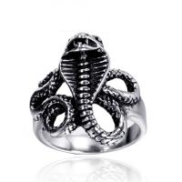 Titanium Steel Finger Ring, polished, for man, silver color, 17mm 