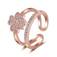 Brass, plated, Adjustable & micro pave cubic zirconia & for woman, rose gold color, 17mm 