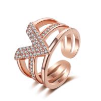 Brass, plated, Adjustable & micro pave cubic zirconia & for woman, rose gold color 