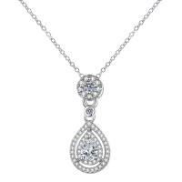 Brass, plated, micro pave cubic zirconia & for woman, silver color Approx 45 cm 