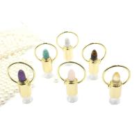 Natural Stone Perfume Bottle Necklace, with Glass & Brass & 303 Stainless Steel, Bullet, Galvanic plating & Unisex Approx 27.56 Inch 