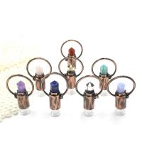 Natural Stone Perfume Bottle Necklace, with Glass & Brass & 303 Stainless Steel, Bullet, Galvanic plating & Unisex Approx 27.56 Inch 
