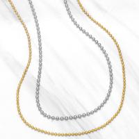 Brass Chain Necklace, 304 Stainless Steel, with 1.97 extender chain, Round, Vacuum Plating, fashion jewelry .72 Inch 
