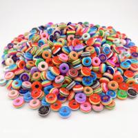 Perles en résine rayé, Rond, fait à la main, Nombre différent de perles pour le choix & DIY, couleurs mélangées Environ 5mm, Vendu par sac
