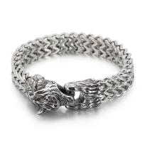 316L Stainless Steel Bracelet, fashion jewelry & for man, original color, 12mm Approx 8.66 Inch 