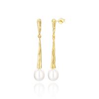 Sterling Silver Pearl Drop Earring, 925 Sterling Silver, with Freshwater Pearl, Teardrop, plated, fashion jewelry & for woman 