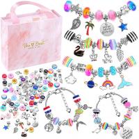 Crystal DIY Bracelet Set, beads & bracelet, with Zinc Alloy, with 1.96 lnch extender chain, enamel, multi-colored Approx 5.5 Inch 